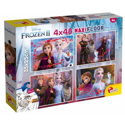 Lisciani Giochi 86603 Disney Supermaxi 4 x 48 Frozen 2 puzzle dla dzieci, wielokolorowe 86603