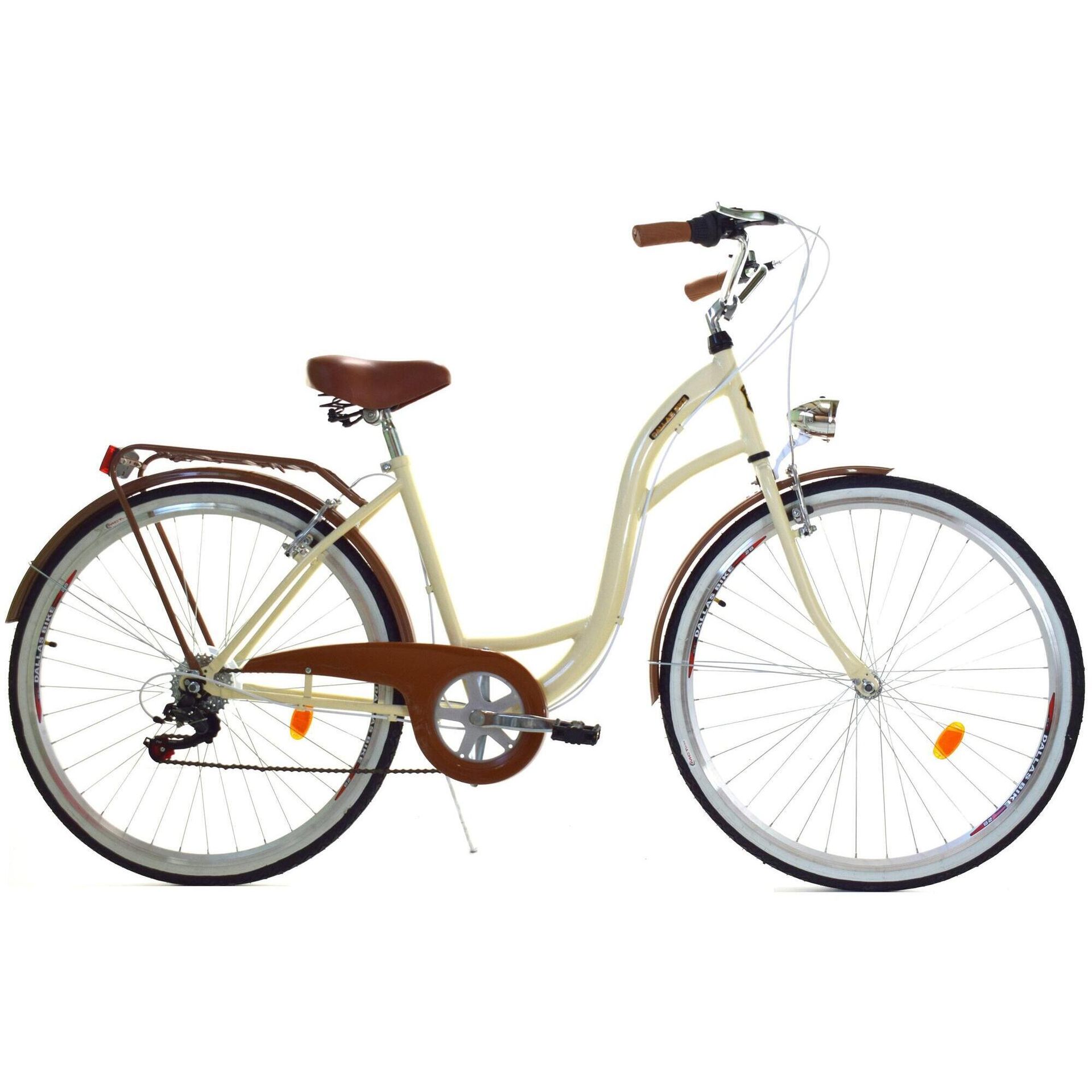 Dallas Bike City 7spd 28 cali Damski Kremowo-brązowy
