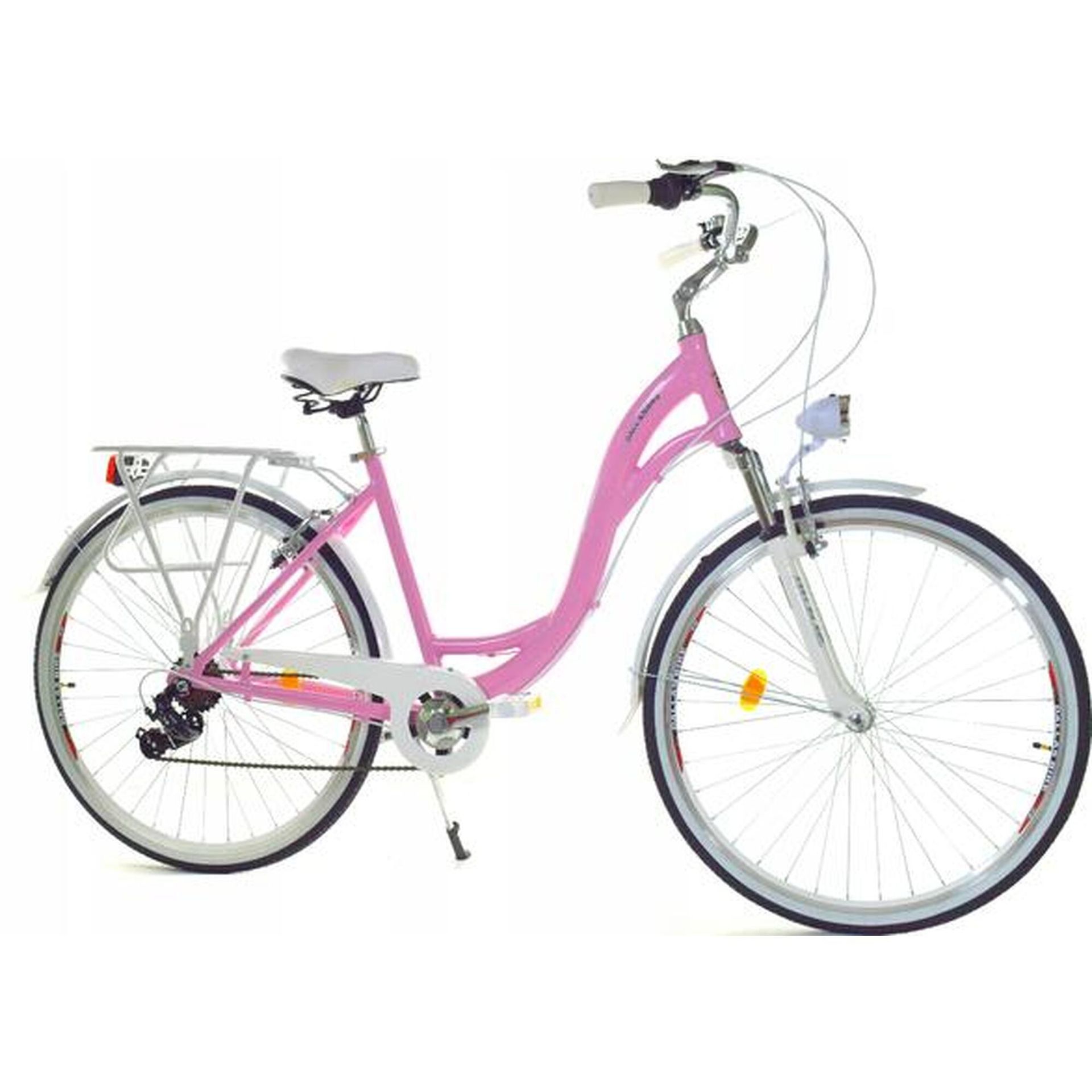 Dallas Bike City Alu 7Spd 28 cali Różowo-biały