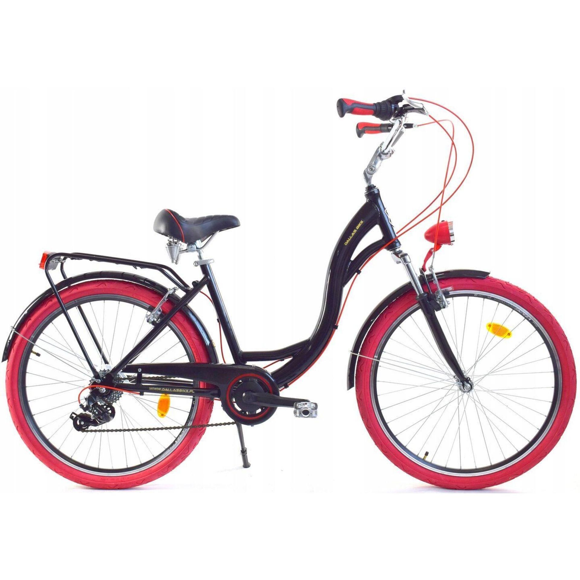 Dallas Bike City Alu 7Spd 26 cali Czarno-czerwony