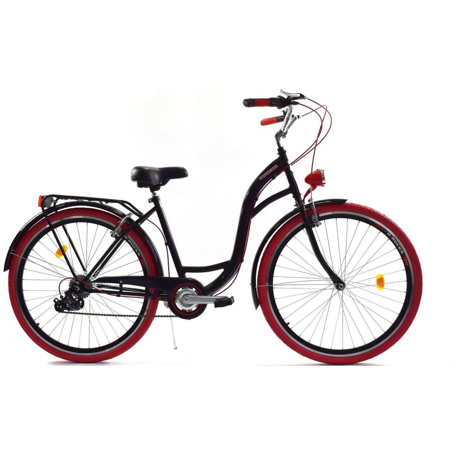 Dallas Bike City 7spd 26 cali Czarno-czerwony