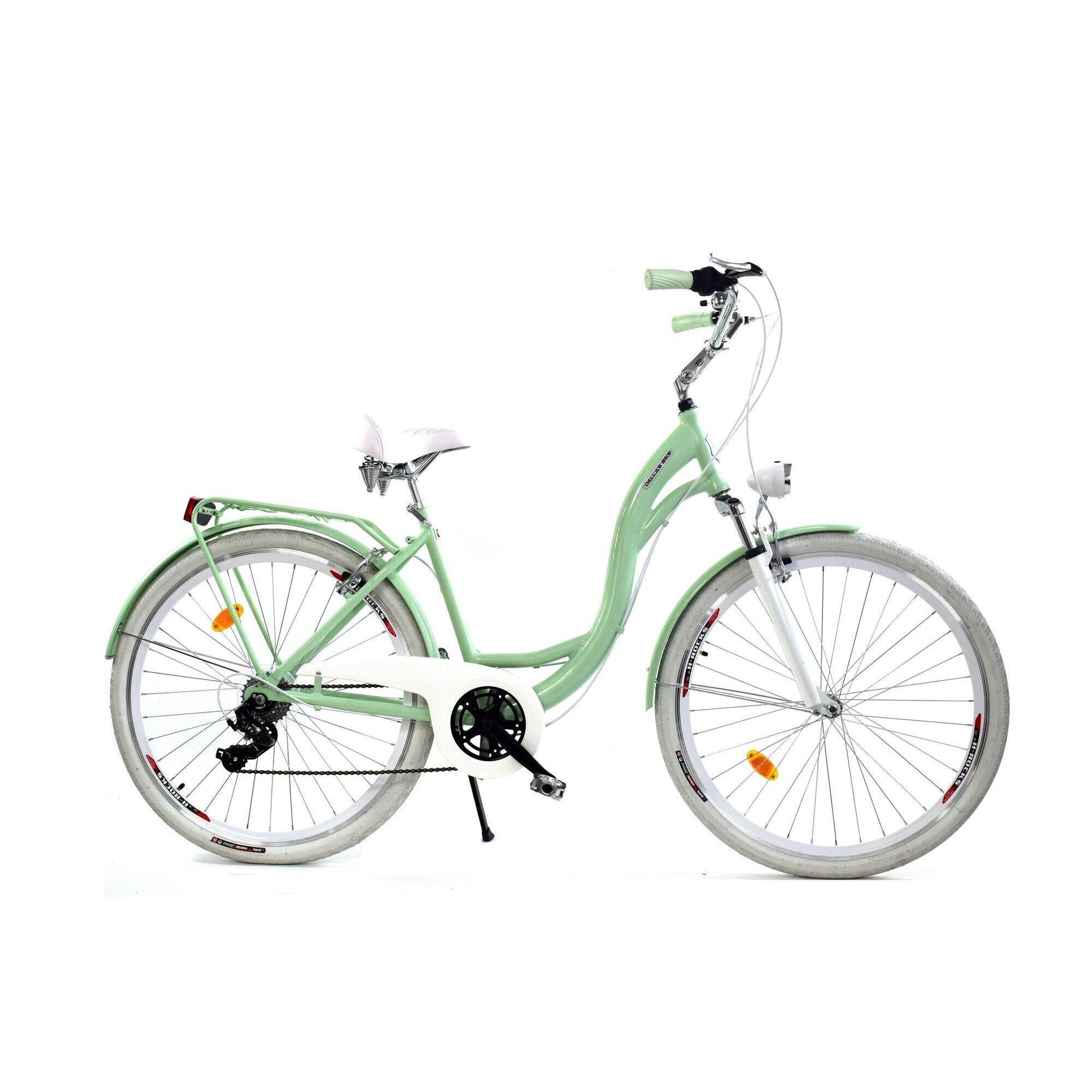 Dallas Bike City Alu 7Spd 26 cali Jasnozielono-biały