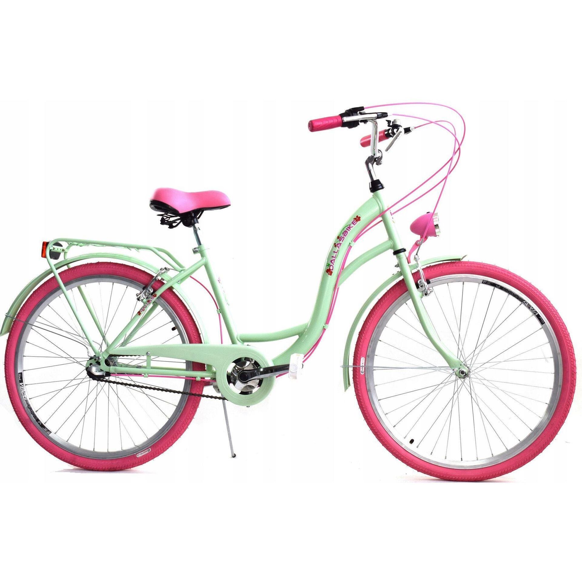 Dallas Bike City 3spd 26 cali Damski Jasnozielono-różowy