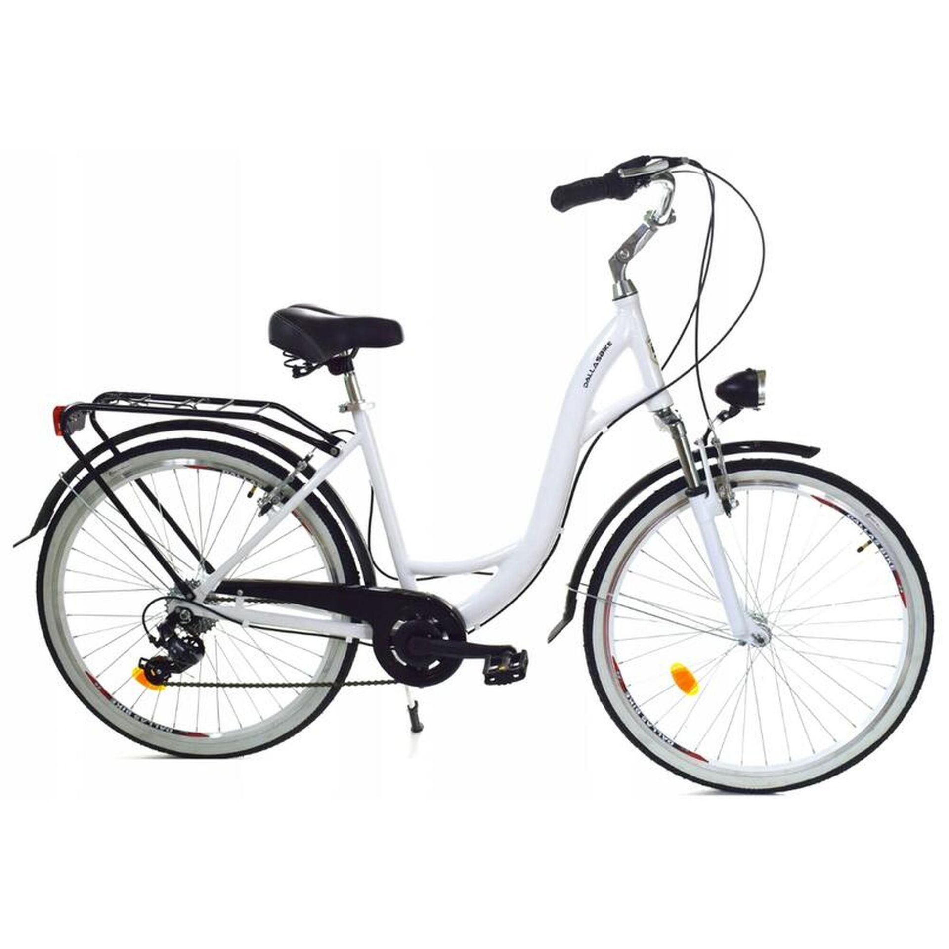 Dallas Bike City Alu 7Spd 26 cali Biało-czarny