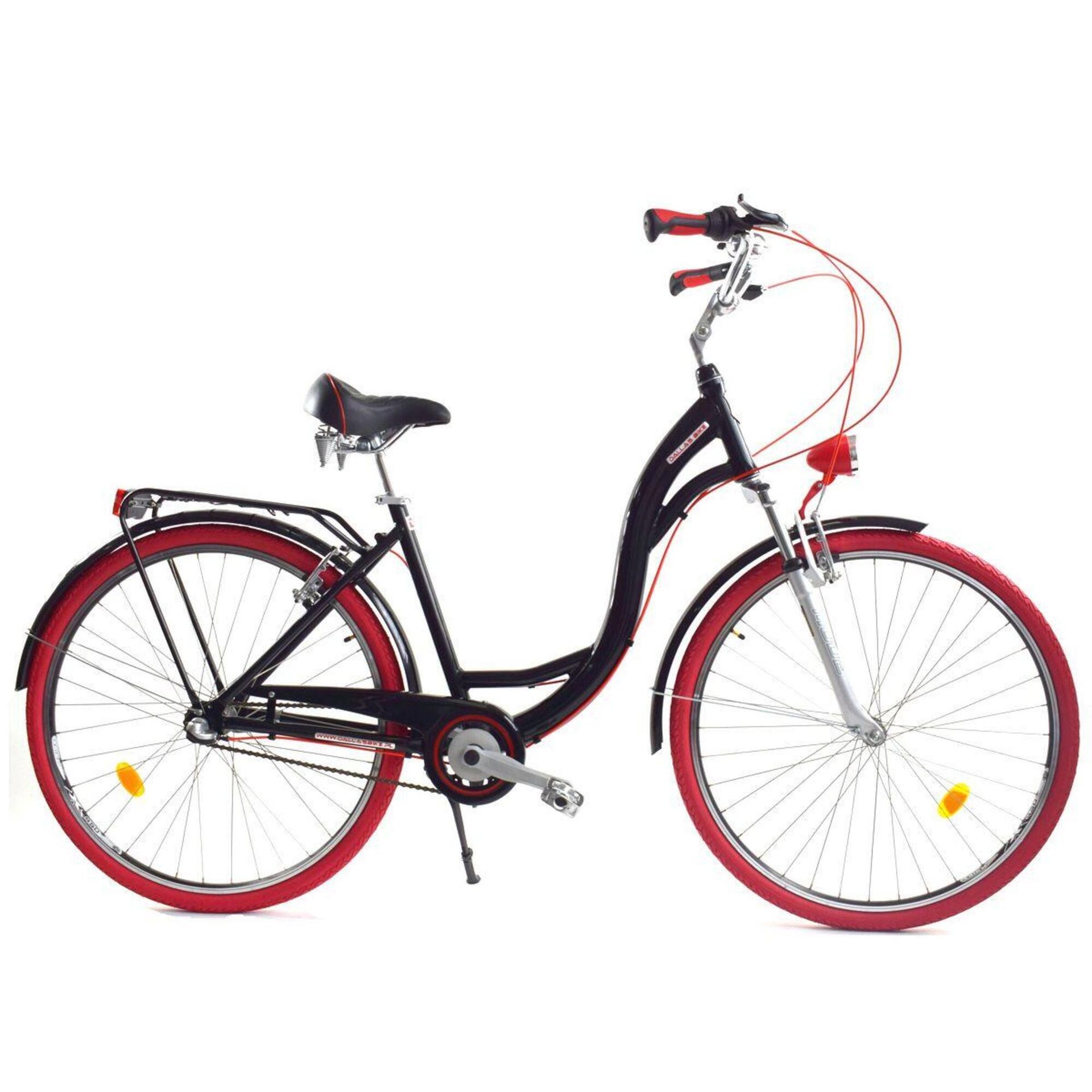 Dallas Bike City Alu 3spd 28 cali Czarno-czerwony