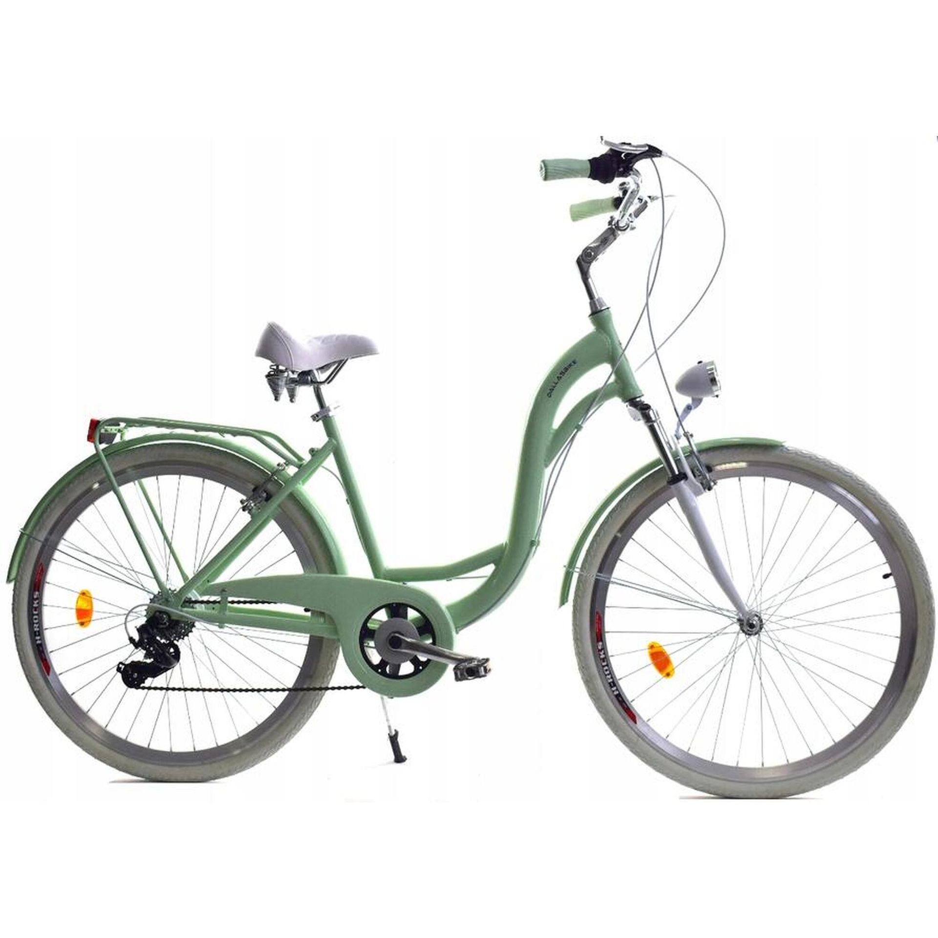 Dallas Bike City Alu 7Spd 28 cali Jasnozielono-biały