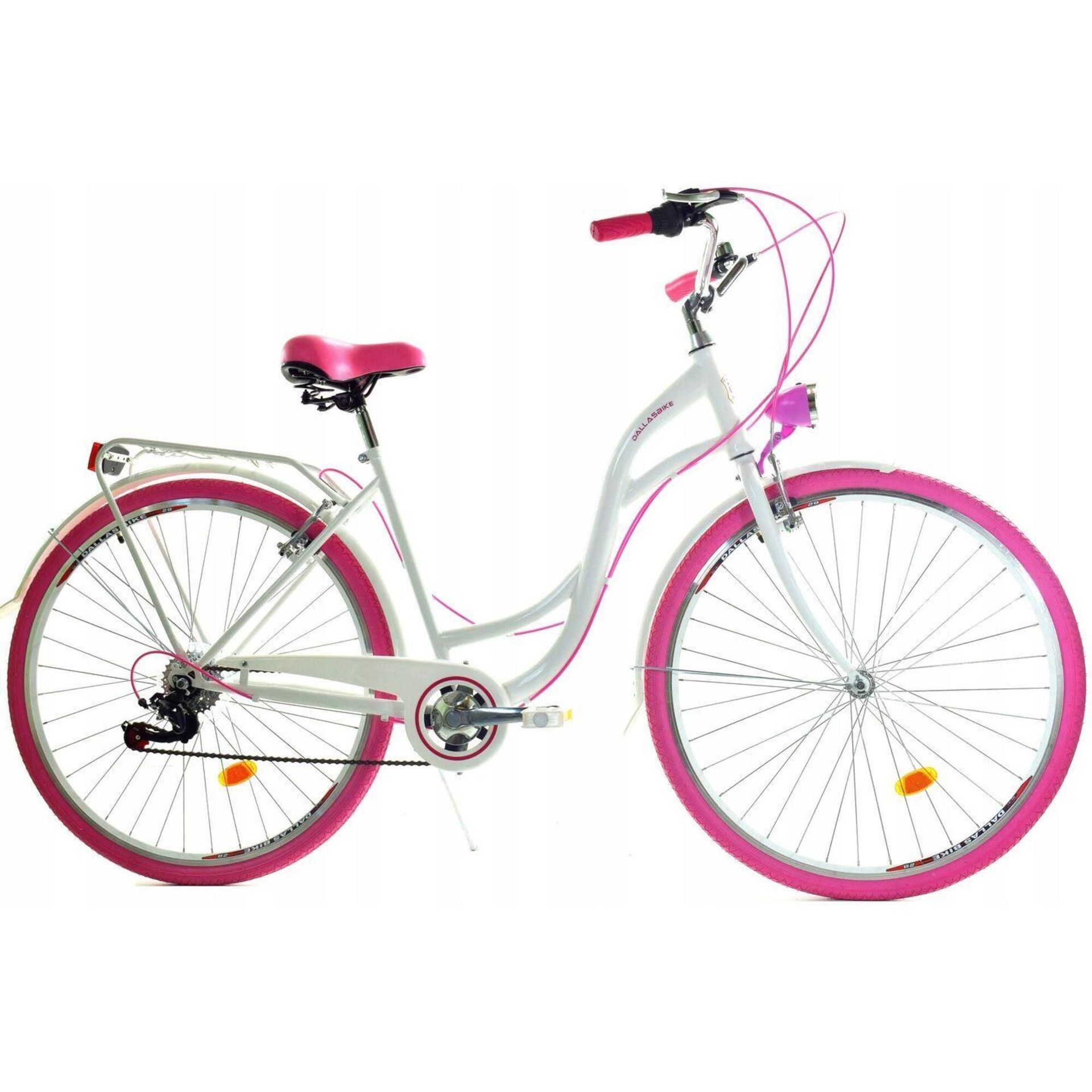 Dallas Bike City 7spd 28 cali Damski Biało-różowy