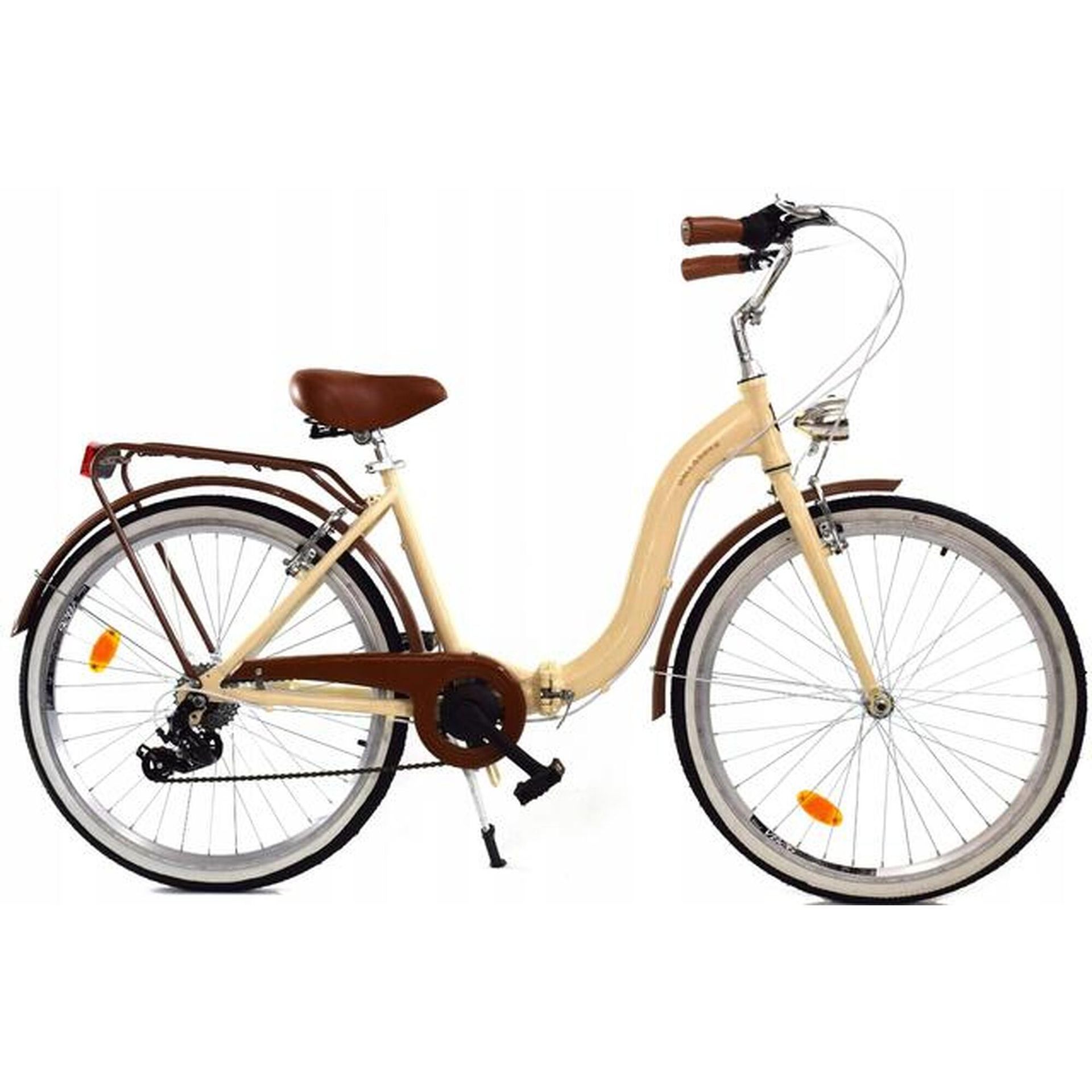 Dallas Bike Składak Alu 7Spd 28 cali Krem Z Brązem