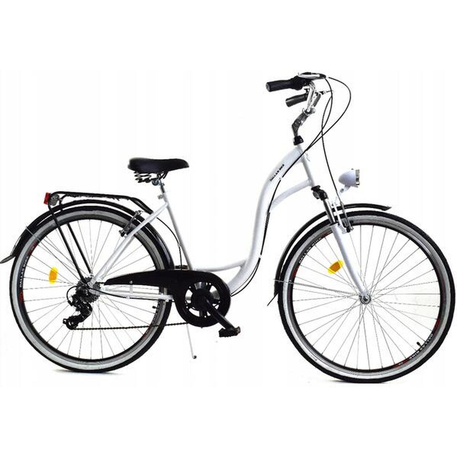 Dallas Bike City Lux 7spd 28 cali Biało-czarny