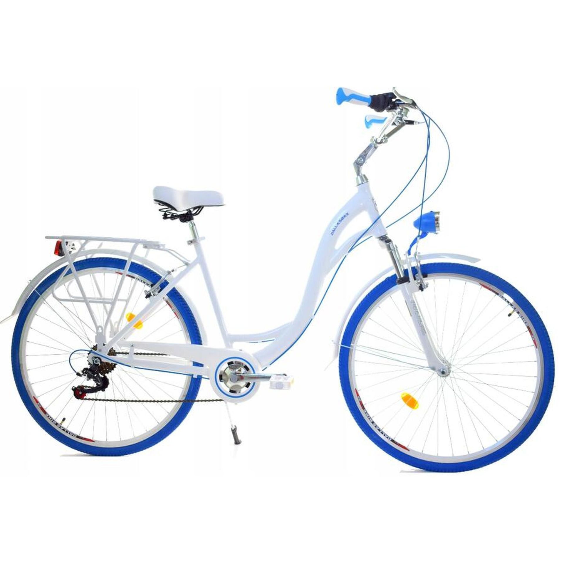Dallas Bike City Alu 7Spd 28 cali Biało-niebieski