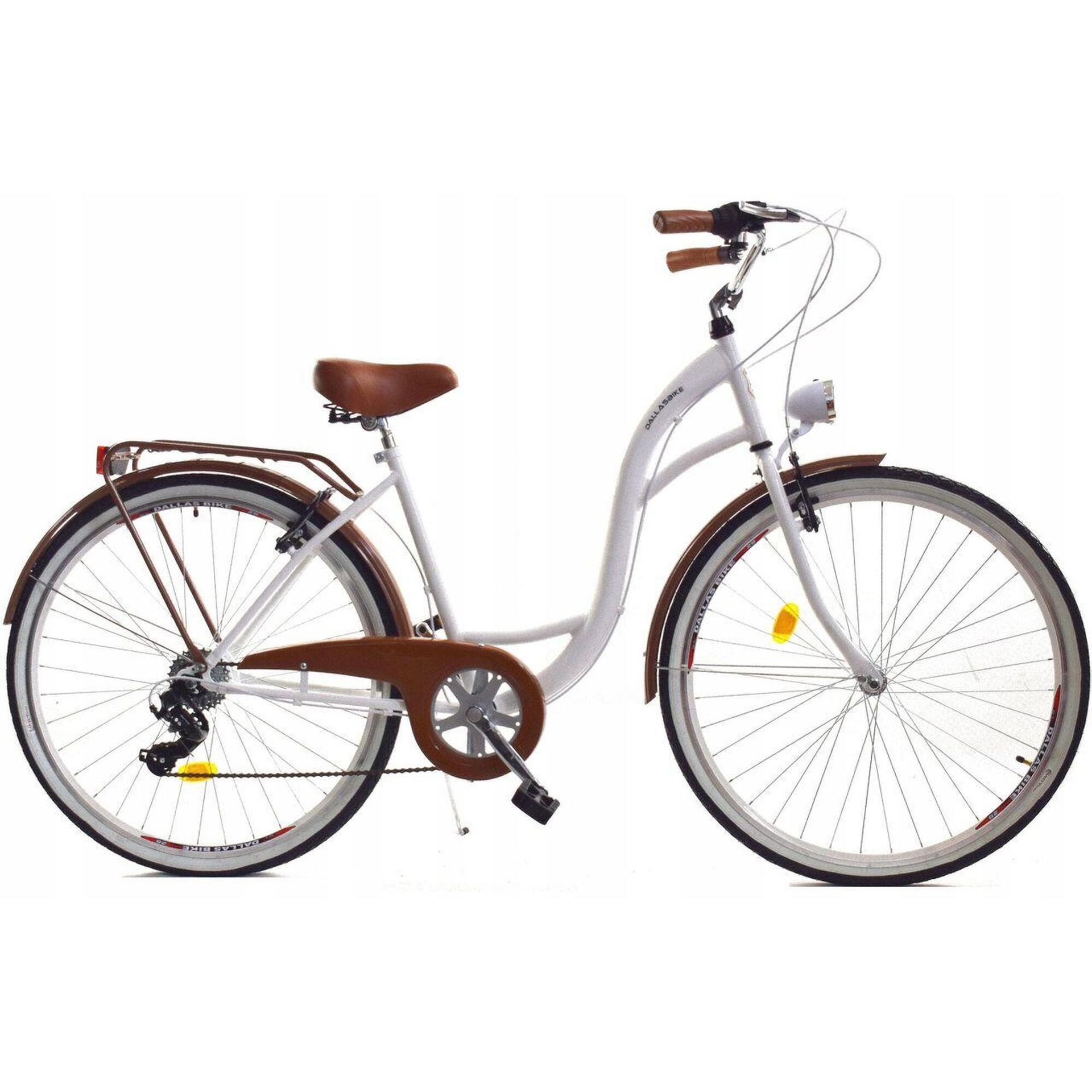 Dallas Bike City 7spd 28 cali Damski Biało-brązowy