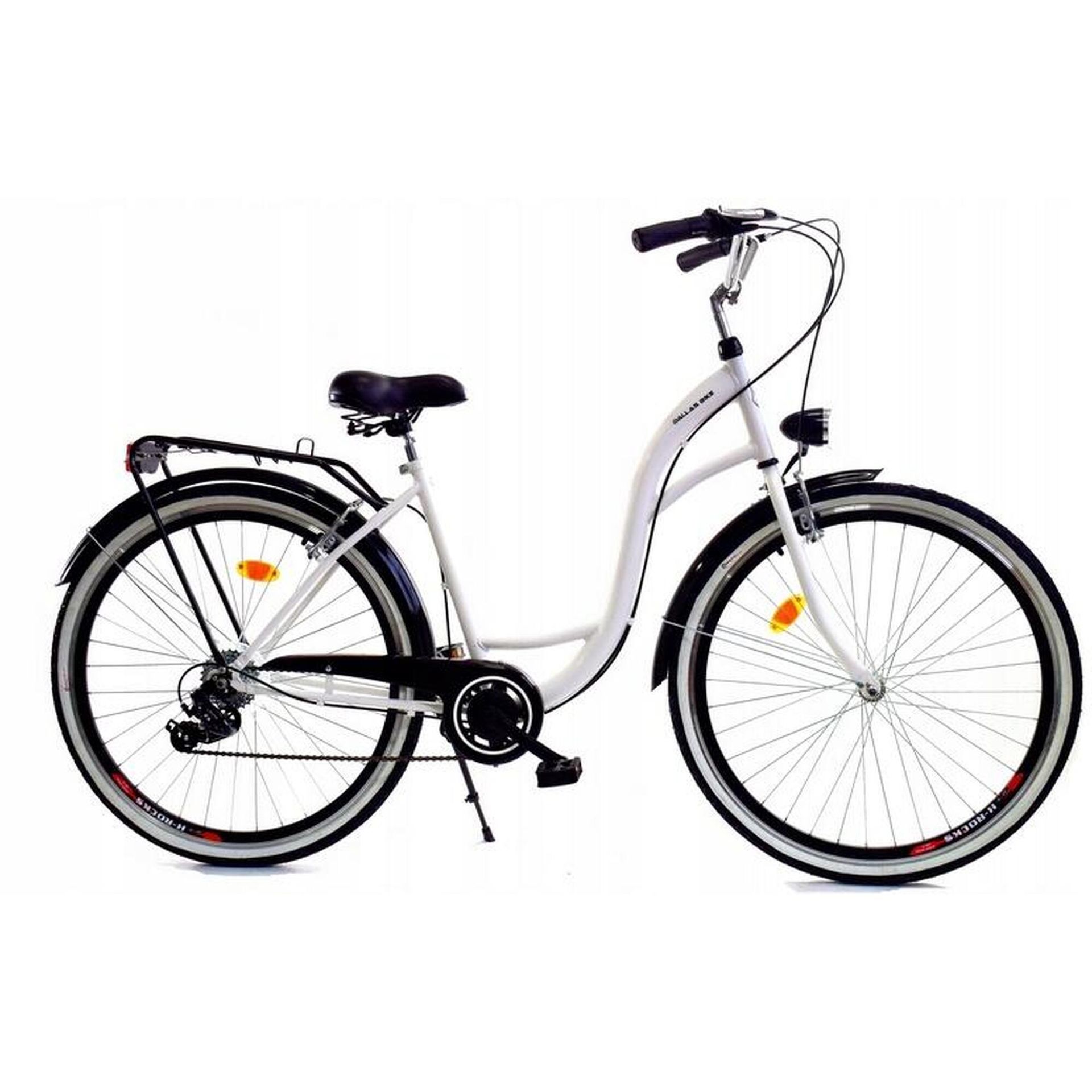 Dallas Bike City 7spd 28 cali Damski Biało-czarny