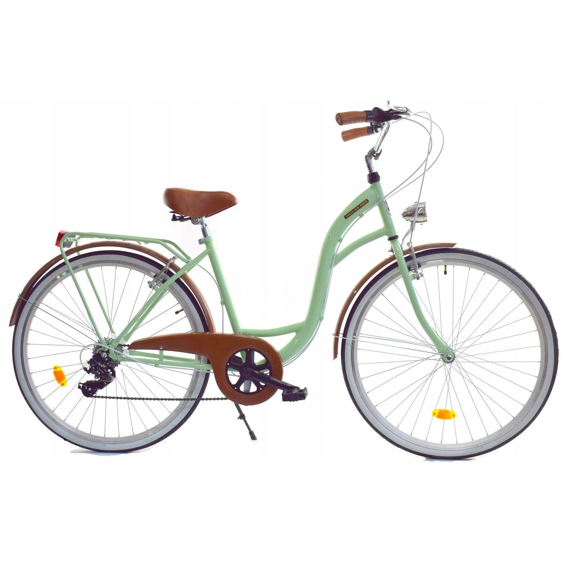 Dallas Bike City 7spd 28 cali Damski Jasnozielono-brązowy