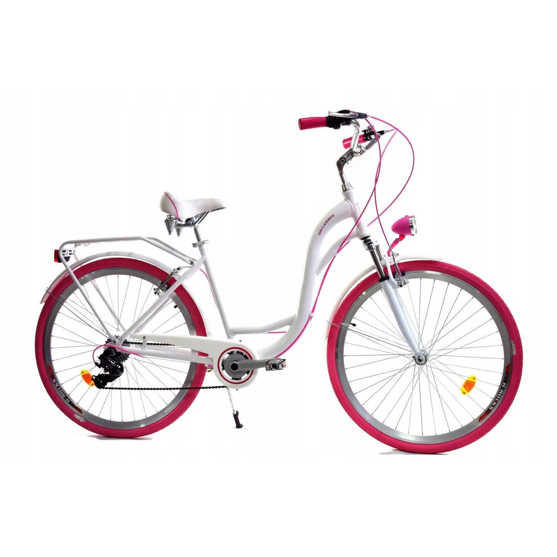 Dallas Bike City Alu 7Spd 28 cali Biało-różowy