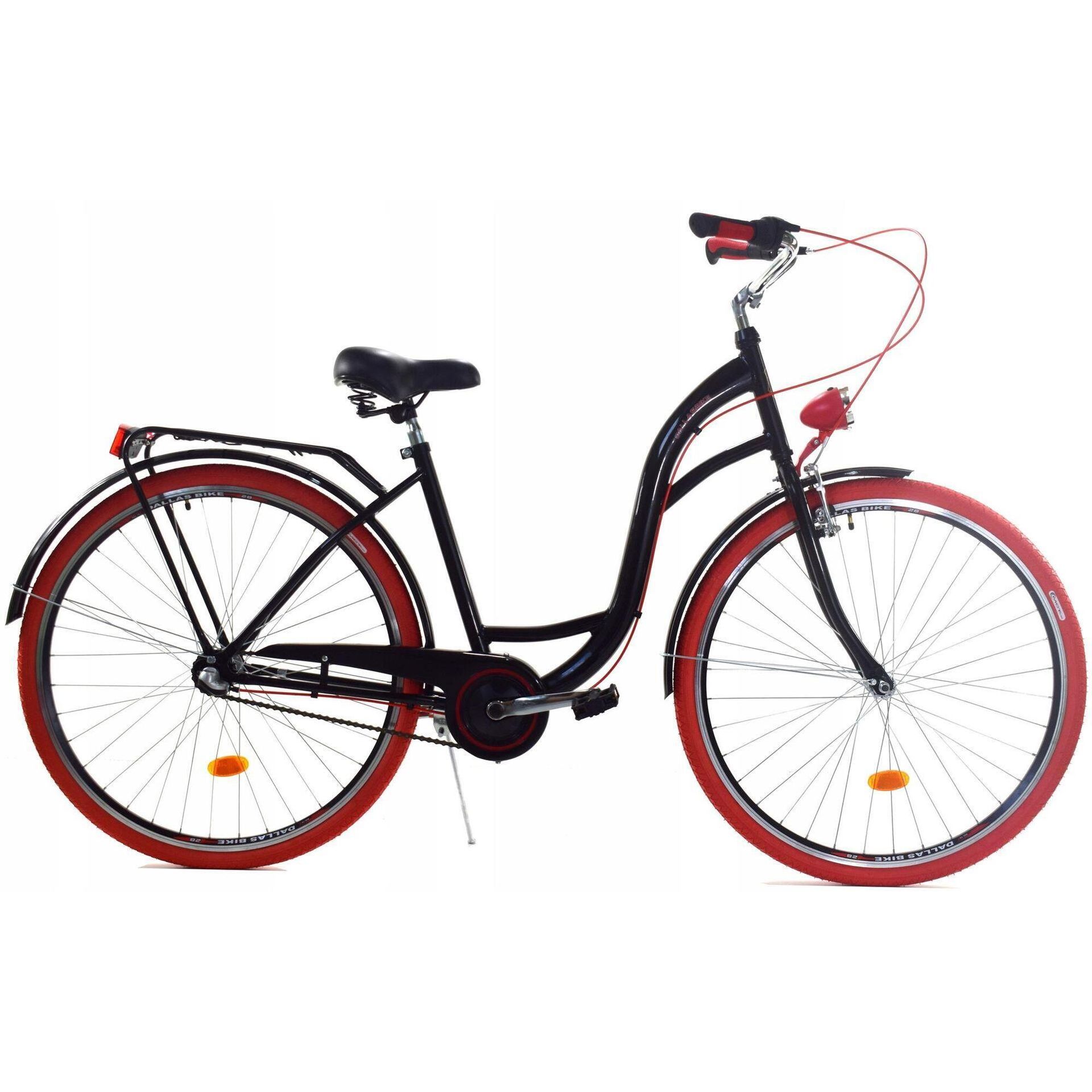 Dallas Bike City 3spd 26 cali Damski Czarno-czerwony