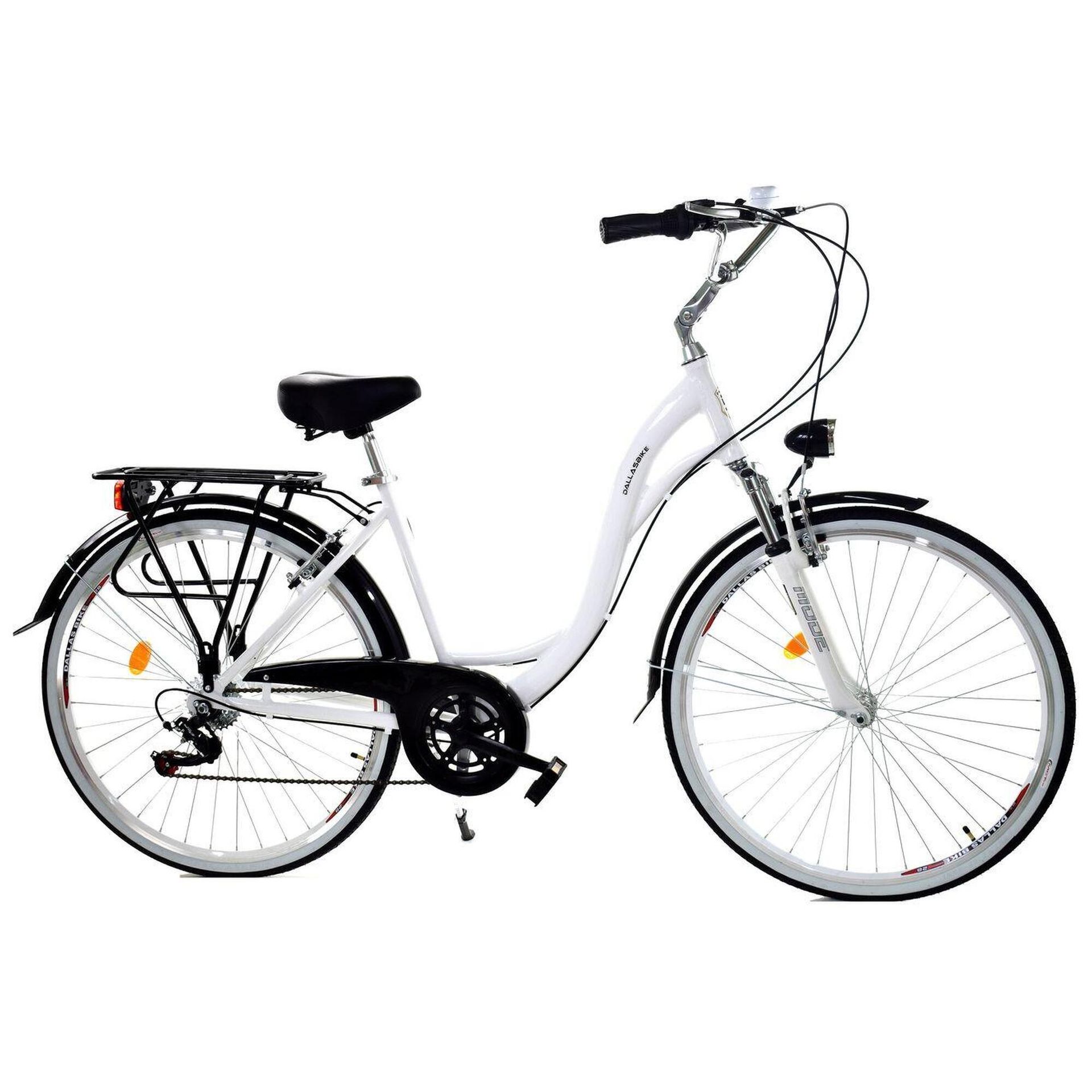 Dallas Bike City Alu 7Spd 28 cali Biało-czarny