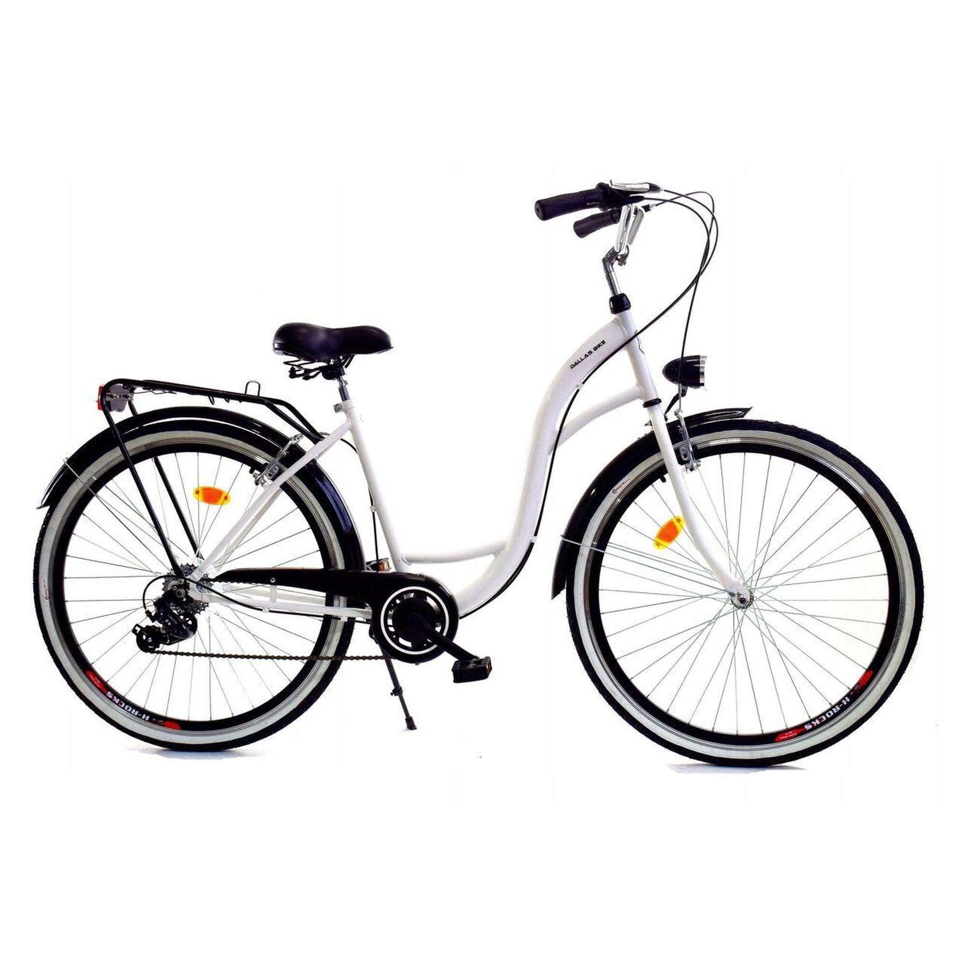 Dallas Bike City 7spd 26 cali Biało-czarny