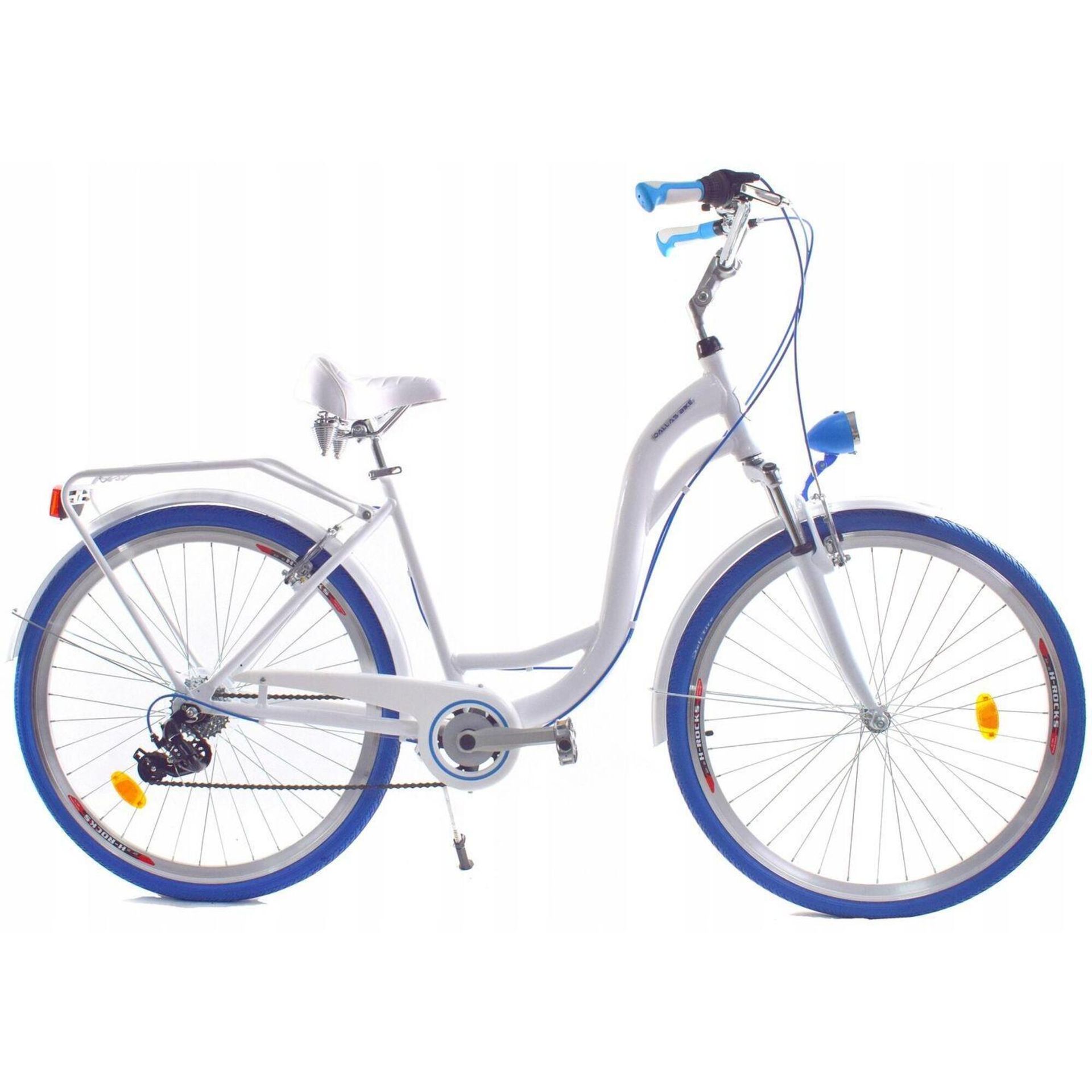 Dallas Bike City Alu 7Spd 26 cali Biało-niebieski