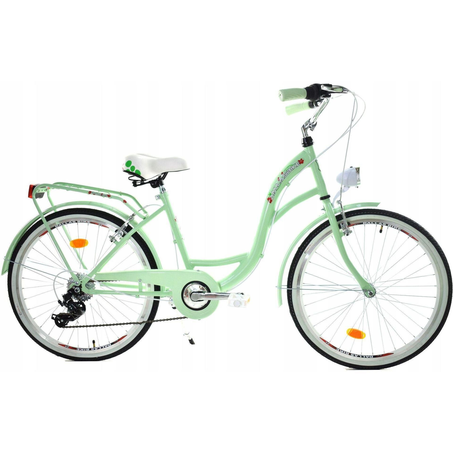 Dallas Bike City 7spd 28 cali Damski Jasnozielono-biały