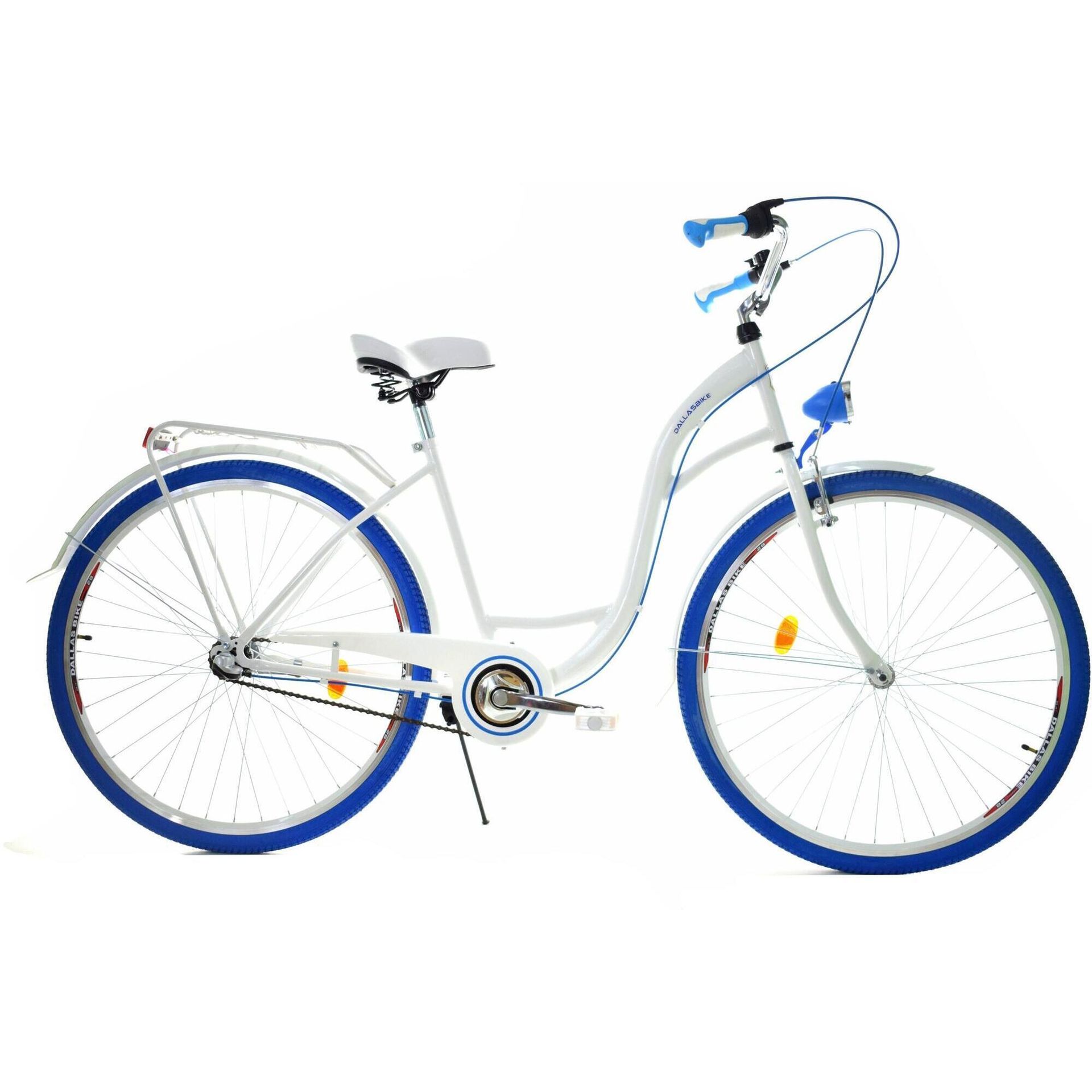 Dallas Bike City 3spd 28 cali Biało-niebieski