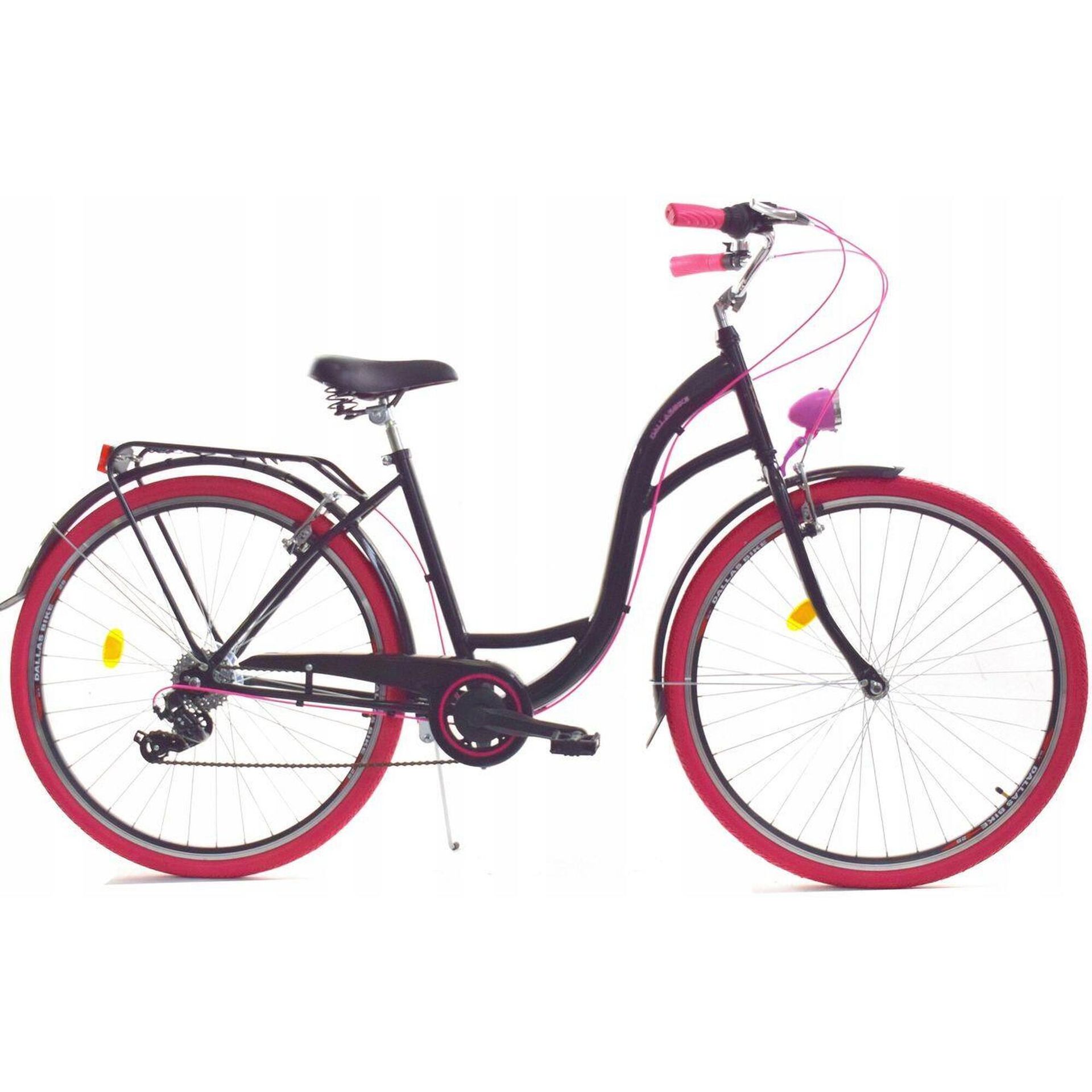 Dallas Bike City 7spd 26 cali Czarno-różowy