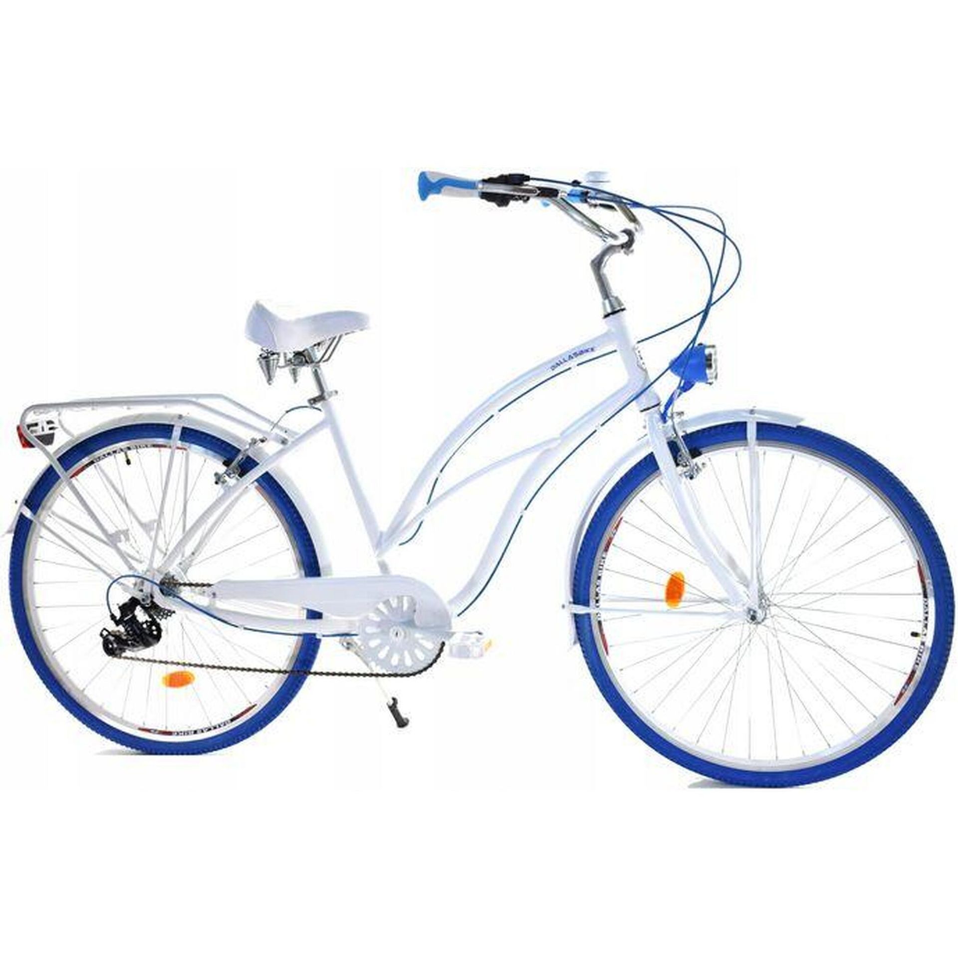 Dallas Bike Cruiser 7spd Alu 28 cali Damski Biało-niebieski