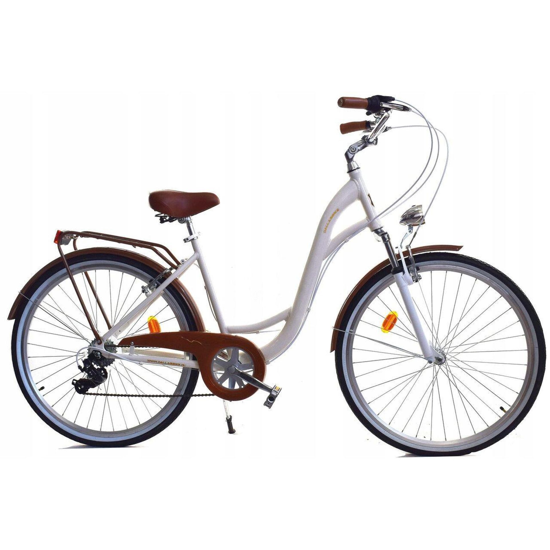 Dallas Bike City Alu 7Spd 28 cali Biały / Ciemne khaki