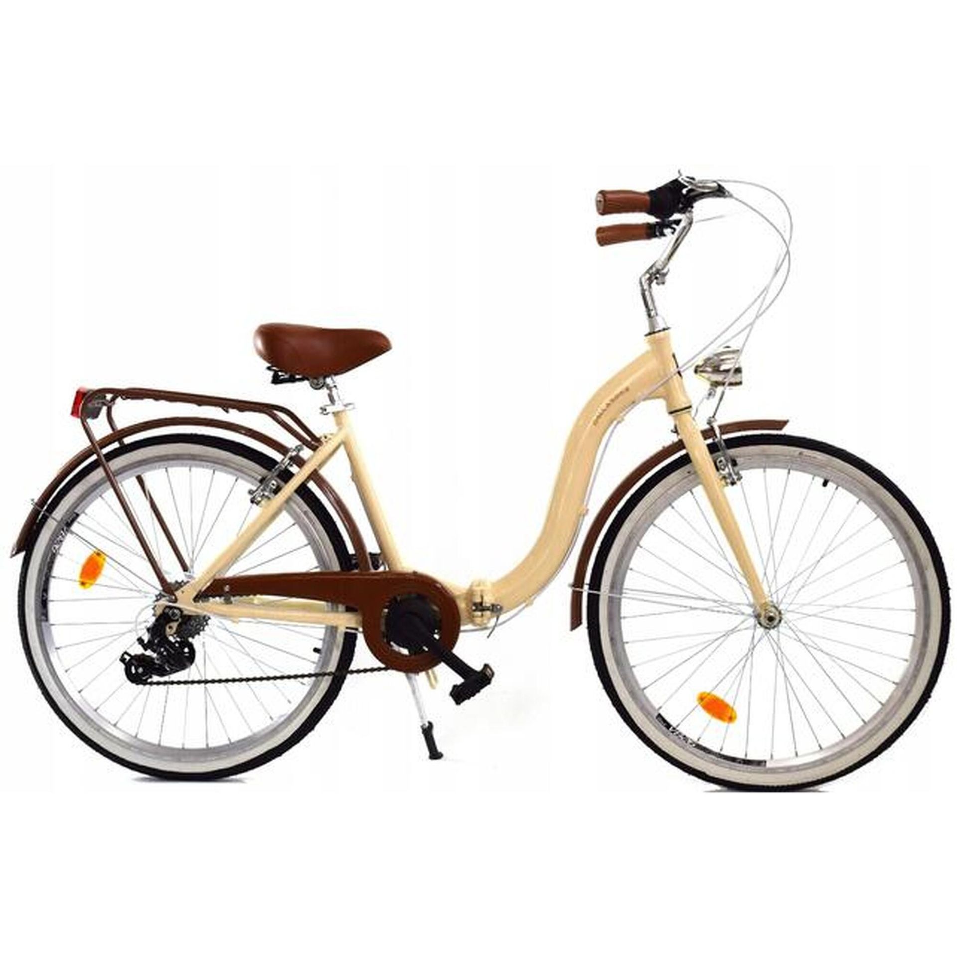 Dallas Bike Składak Alu 7Spd 26 cali Krem z Brązem