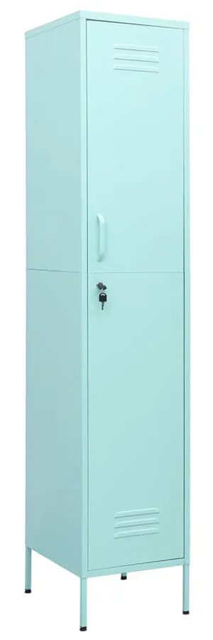 Elior Wąska stalowa szafa zamykana na klucz miętowy B8-A18