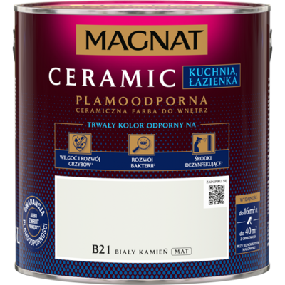 Farba ceramiczna MAGNAT KitchenBathroom biały kamień B21 2,5 l