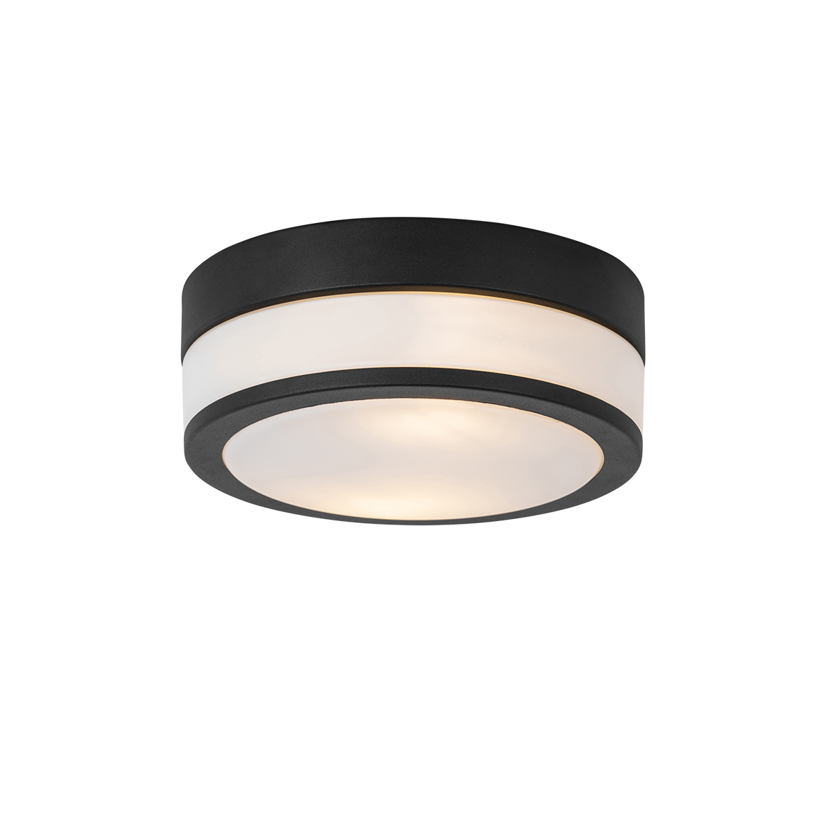 QAZQA Klasyczna lampa sufitowa zewnętrzna czarna 23 cm IP44 - Flavi
