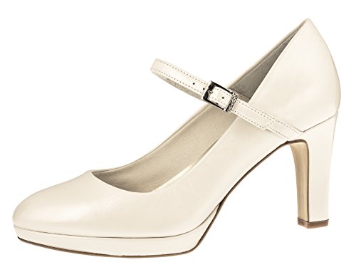 Fiarucci Buty ślubne Ingrid - damskie, czółenka, krem ​​perłowy, skóra - rozmiar 40 (7 UK)