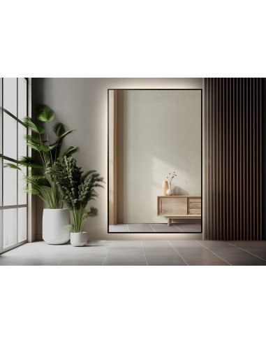 Lustro w czarnej ramie z podświetleniem - 1201 LED- kolor ramy do wyboru, Wymiary: 60x160