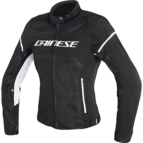 Dainese Air Frame D1 Lady Tex Kurtka, wiatroszczelna kurtka motocyklowa, damska, czarny/czarny/biały, 50