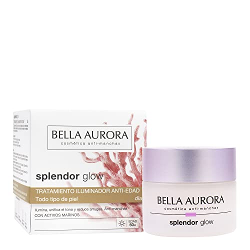BELLA AURORA Krem do twarzy Przeciw zmarszczkom i przeciwzmarszczkowy, Odżywiający twarz, Redukuje zmarszczki, Splendor Glow Dzień 50 ml, Biały