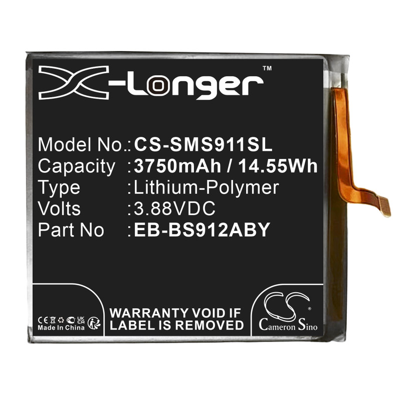 Samsung Galaxy S23 / EB-BS912ABY 3750mAh 14.55Wh Li-Polymer 3.88V (Cameron Sino)