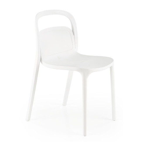Białe minimalistyczne krzesło ogrodowe sztaplowane R3-S72