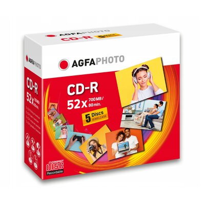 AgfaPhoto 1x5 CD-R 700MB 52x Speed Jewel Case 400005
