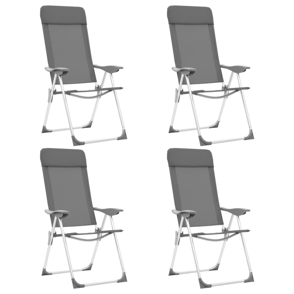 vidaXL vidaXL Składane krzesła turystyczne 4 szt. szare aluminiowe 44307 44307