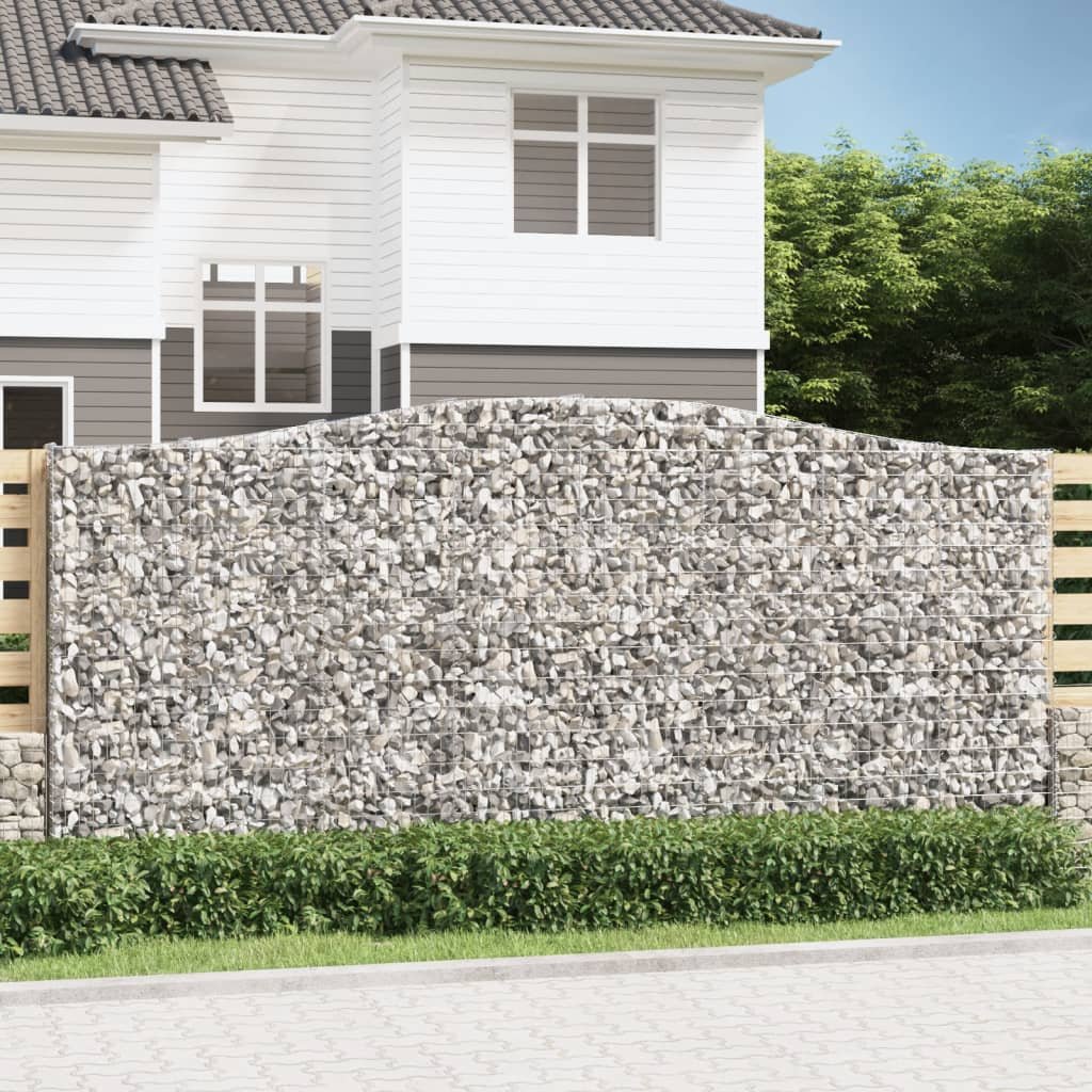 vidaXL Kosze gabionowe, 6 szt, 400x30x180/200 cm, galwanizowane żelazo