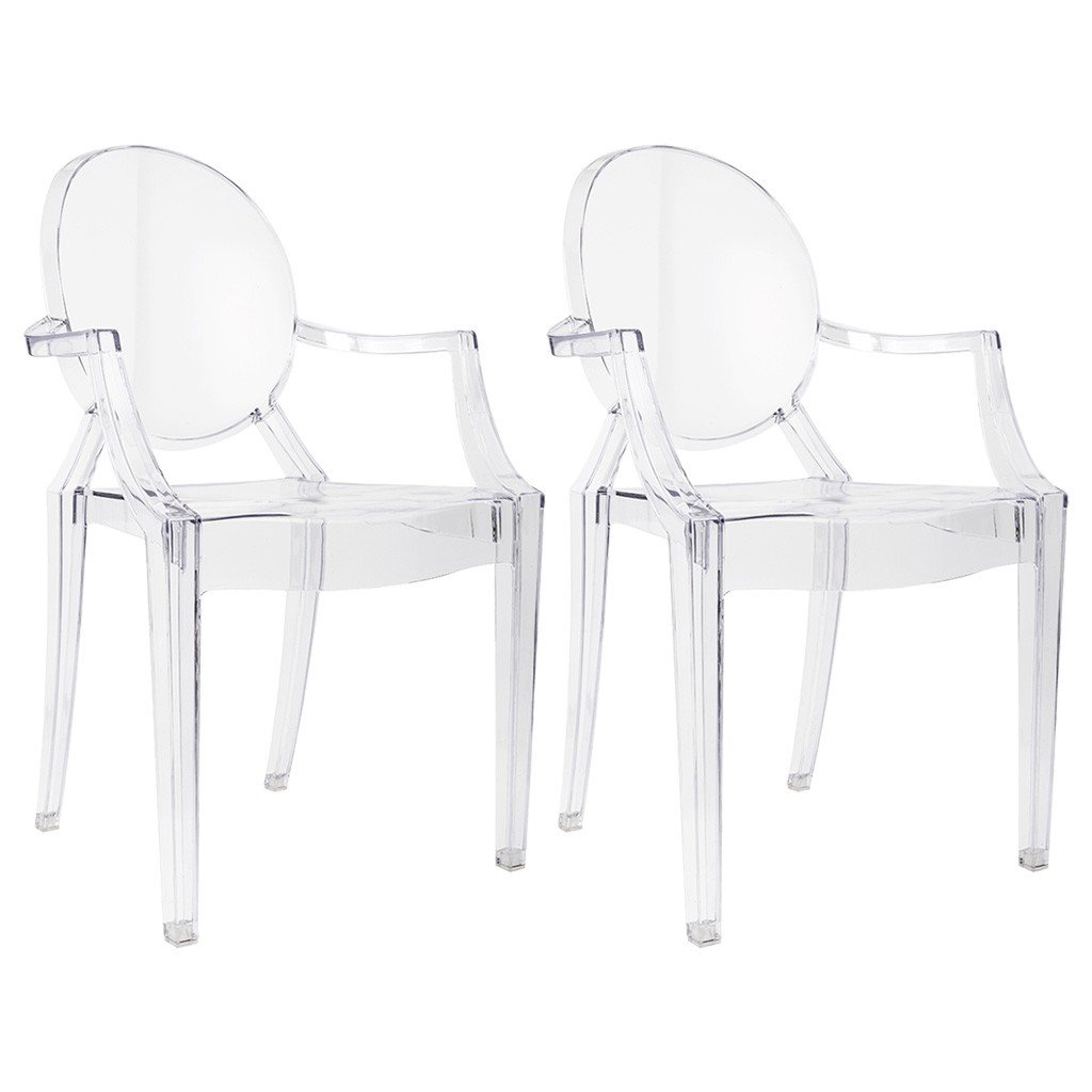 2 krzesła Louis Ghost transparentne