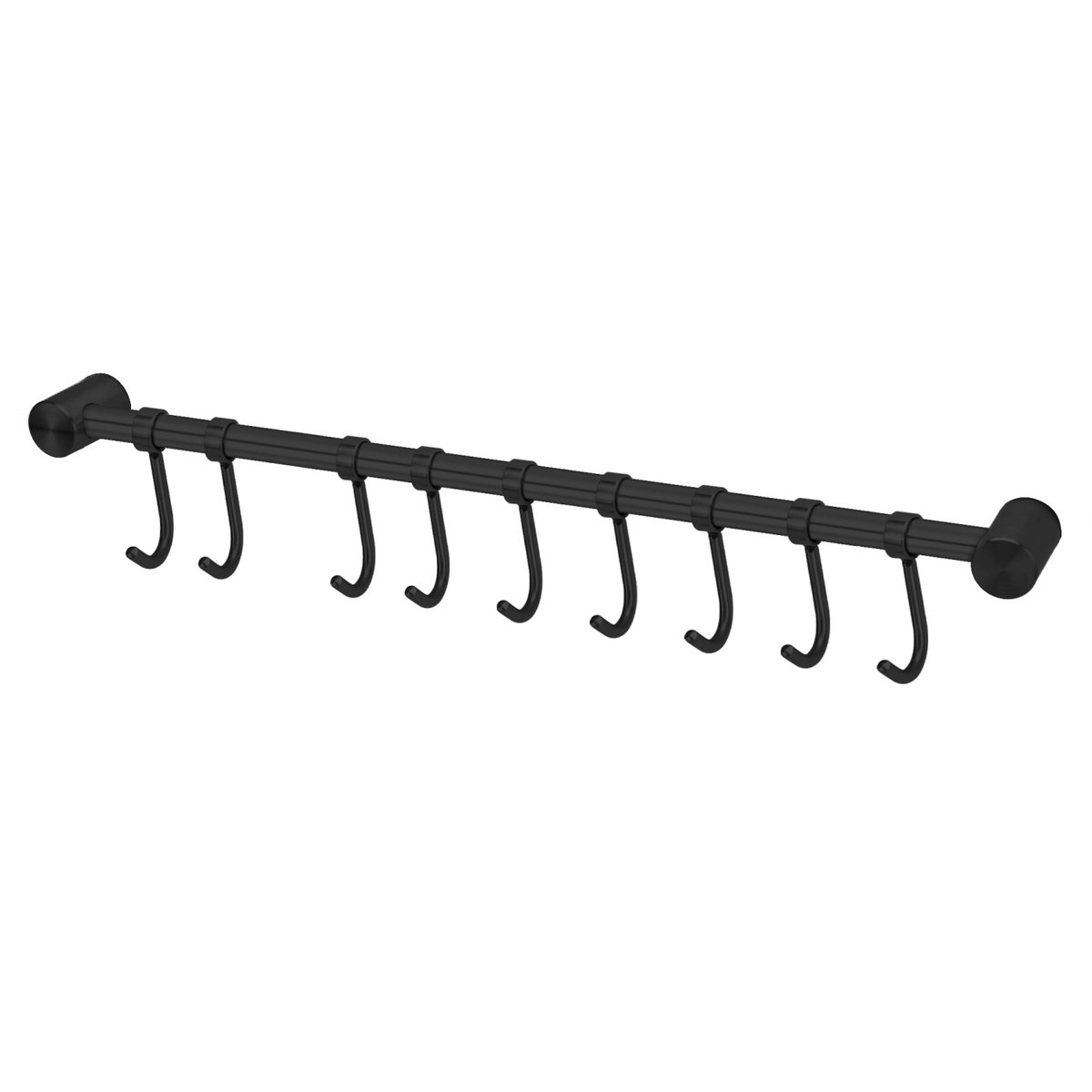 Szyna wisząca ze stali nierdzewnej z 9 haczykami w kolorze czarnym - szyna hakowa Kitchen Bar Wall Mount