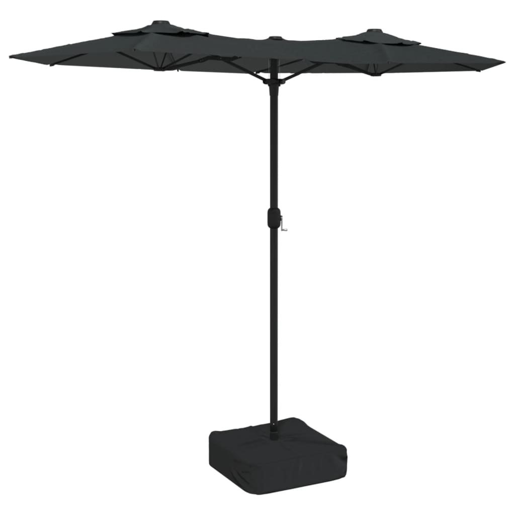 Parasol ogrodowy podwójny z LED, antracytowy, 316x240 cm Lumarko