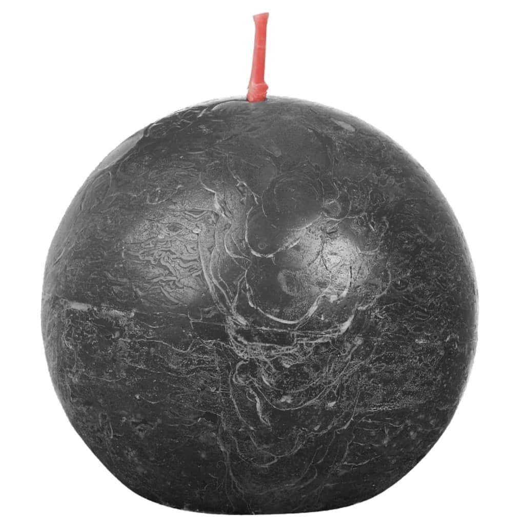 Rustykalne świece kule Shine, 6 szt., 76x71 mm, szarość burzy Lumarko!