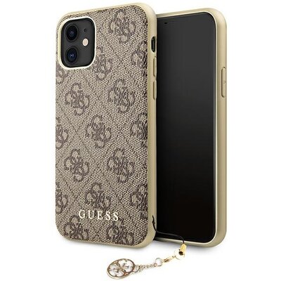 Guess nakładka do iPhone 11 GUHCN61GF4GBR brązowa hard case 4G Charms 8_2274584