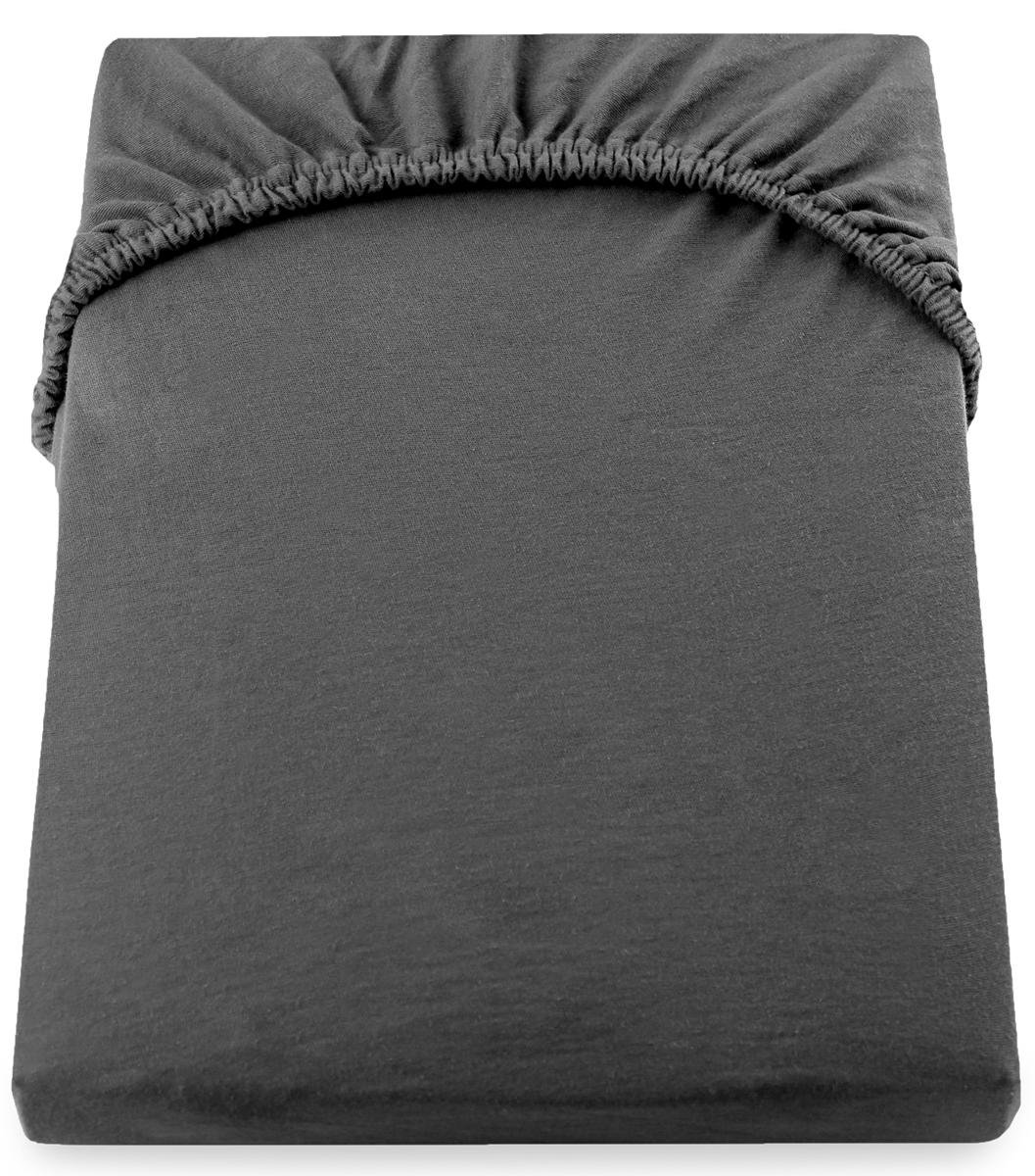 DecoKing DecoKing  Prześcieradło Jersey - Amber - Grafitowy 240x220 cm