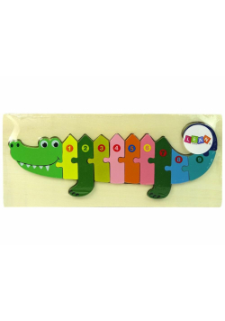 Drewniane puzzle Krokodyl liczby