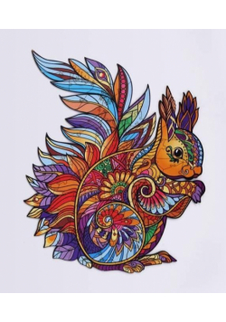 Puzzle drewniane eko 47 Leśna wiewiórka A4