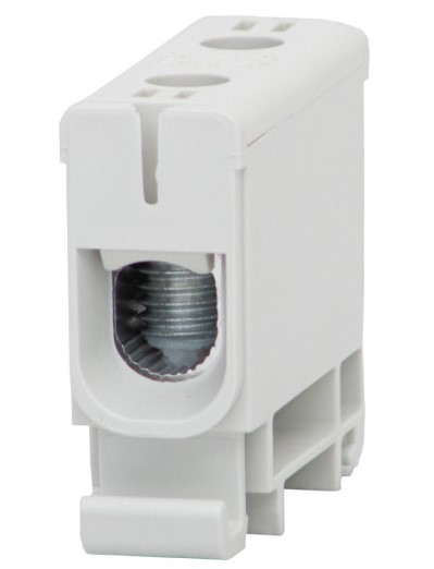 Listwa zaciskowa w korpusie na szynę DIN 35mm (ZUG) 1x50mm2 szara AL/CU F-ELEKTRO