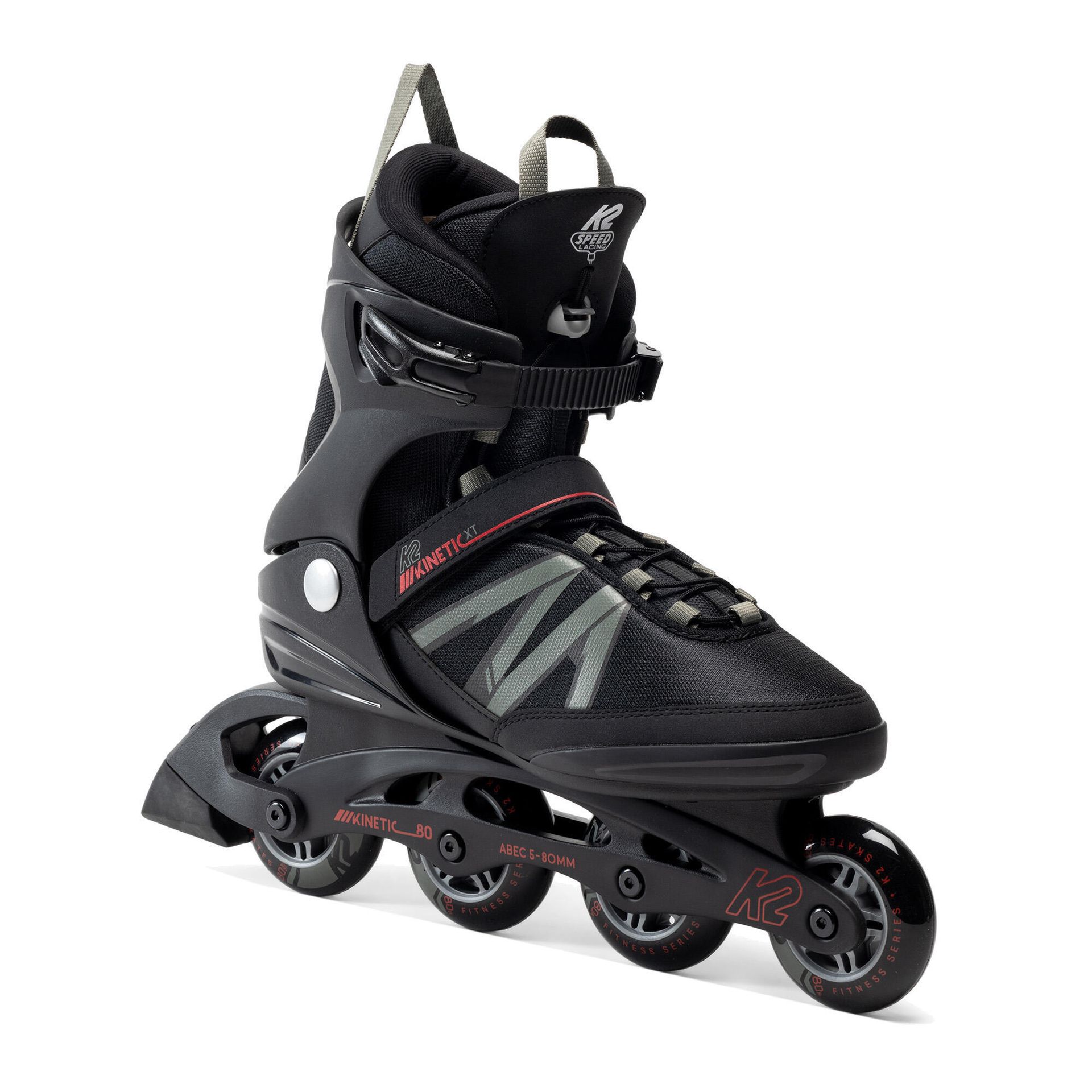K2, Rolki męskie Kinetic 80 PRO XT, Czarno-Czerwony, rozm. 44,5